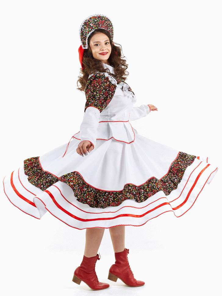 Русский народный костюм "Кадриль Кубанская" взрослый белый